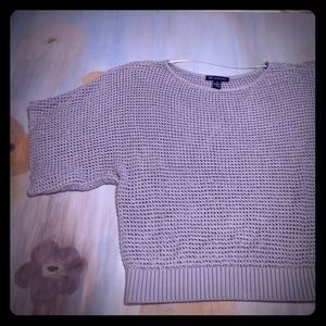 Short sleeve knit sweater